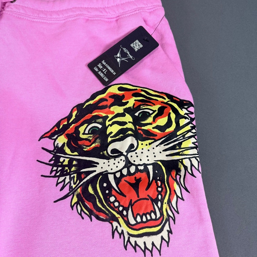 Y2K Ed Hardy Wide-Leg Sweatpants EHW8200-24 Bubble Gum Pink XL Extra Large - Picture 3 of 11